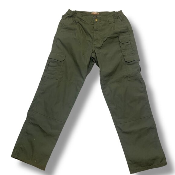 5.11 Tactical Men's Green Ripstop Cargo Pants Sz 32x32 Durable Outdoor Work Wear - Picture 1 of 11